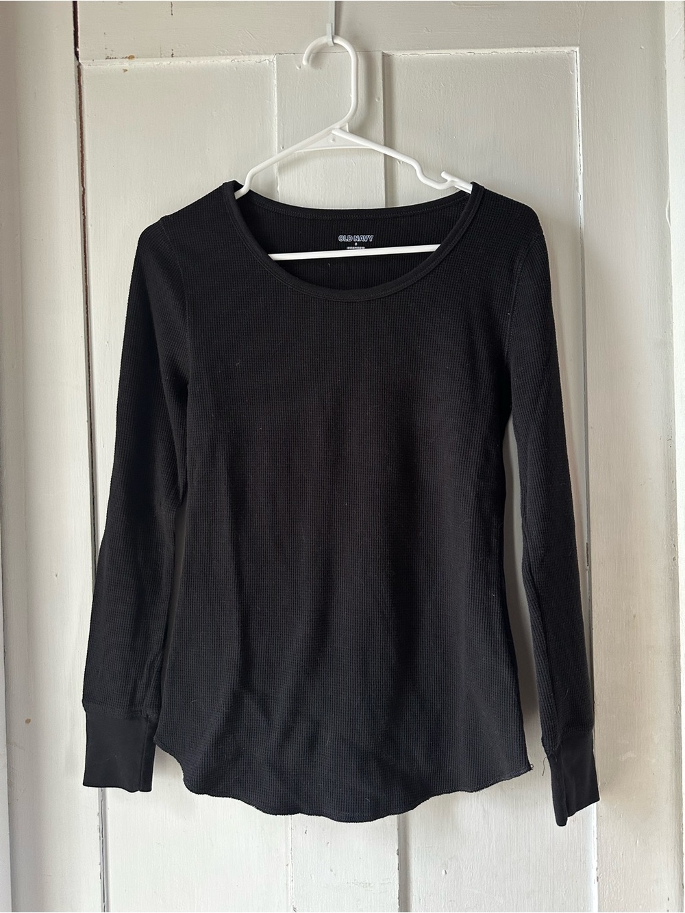 Old Navy Black Ribbed Long-Sleeve Scoop Neck Top